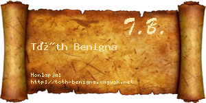 Tóth Benigna névjegykártya